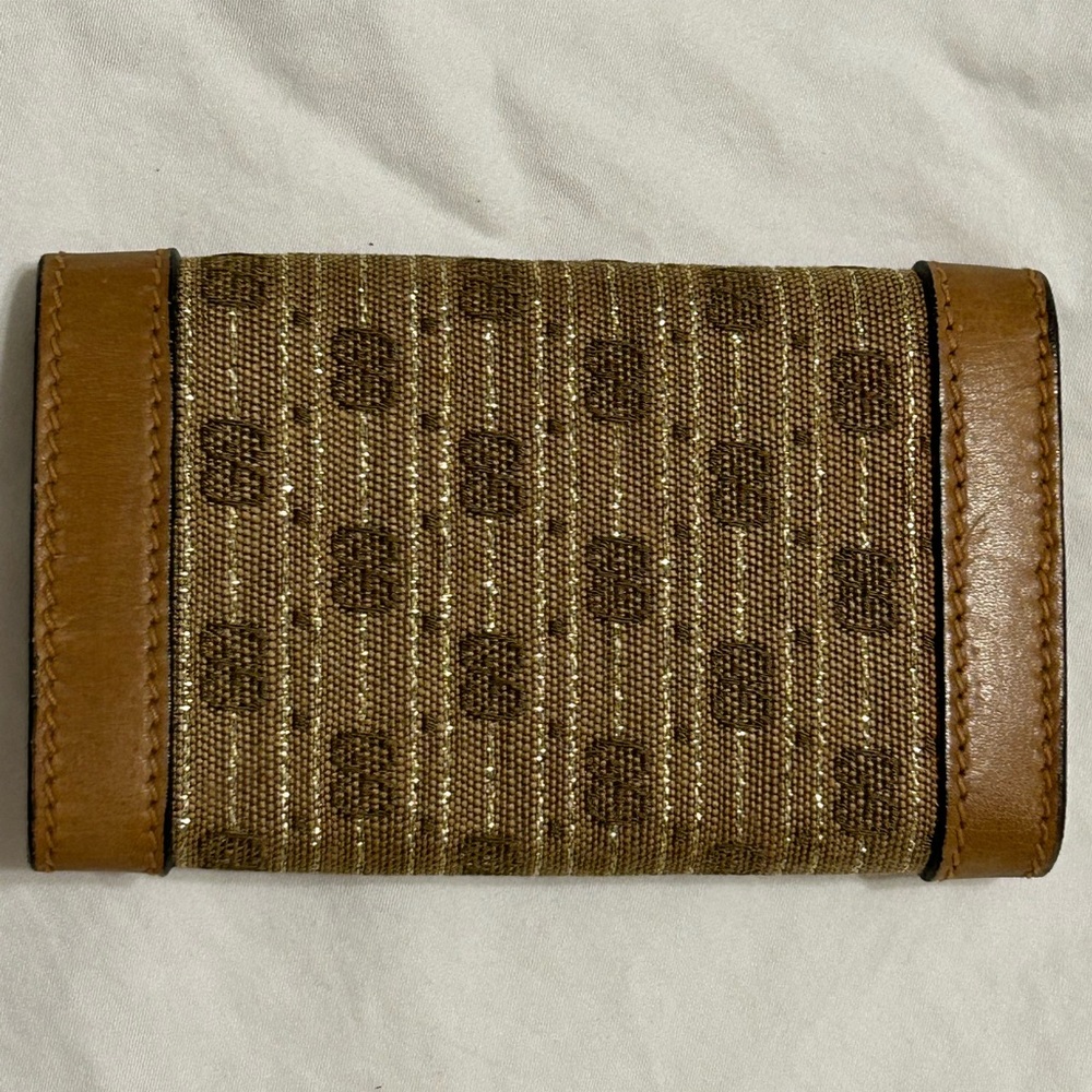 Gucci Vintage GG Signiture Leather/ Canvas Key Holder Wallet (Gold Inlay Canvas) - Picture 10 of 16